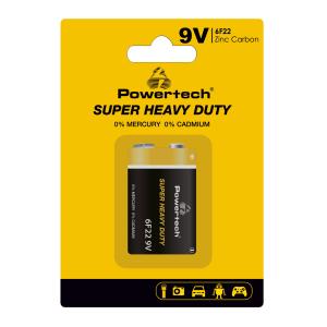POWERTECH μπαταρία Zinc Carbon Super Heavy Duty PT-1220, 9V, 1τμχ | Μπαταρίες | elabstore.gr