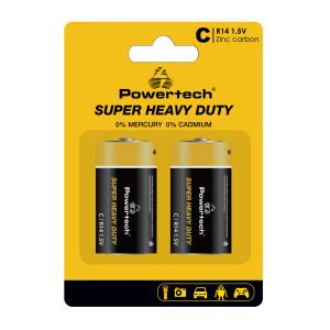 POWERTECH μπαταρίες Zinc Carbon Super Heavy Duty PT-1221, R14 1.5V, 2τμχ | Μπαταρίες | elabstore.gr