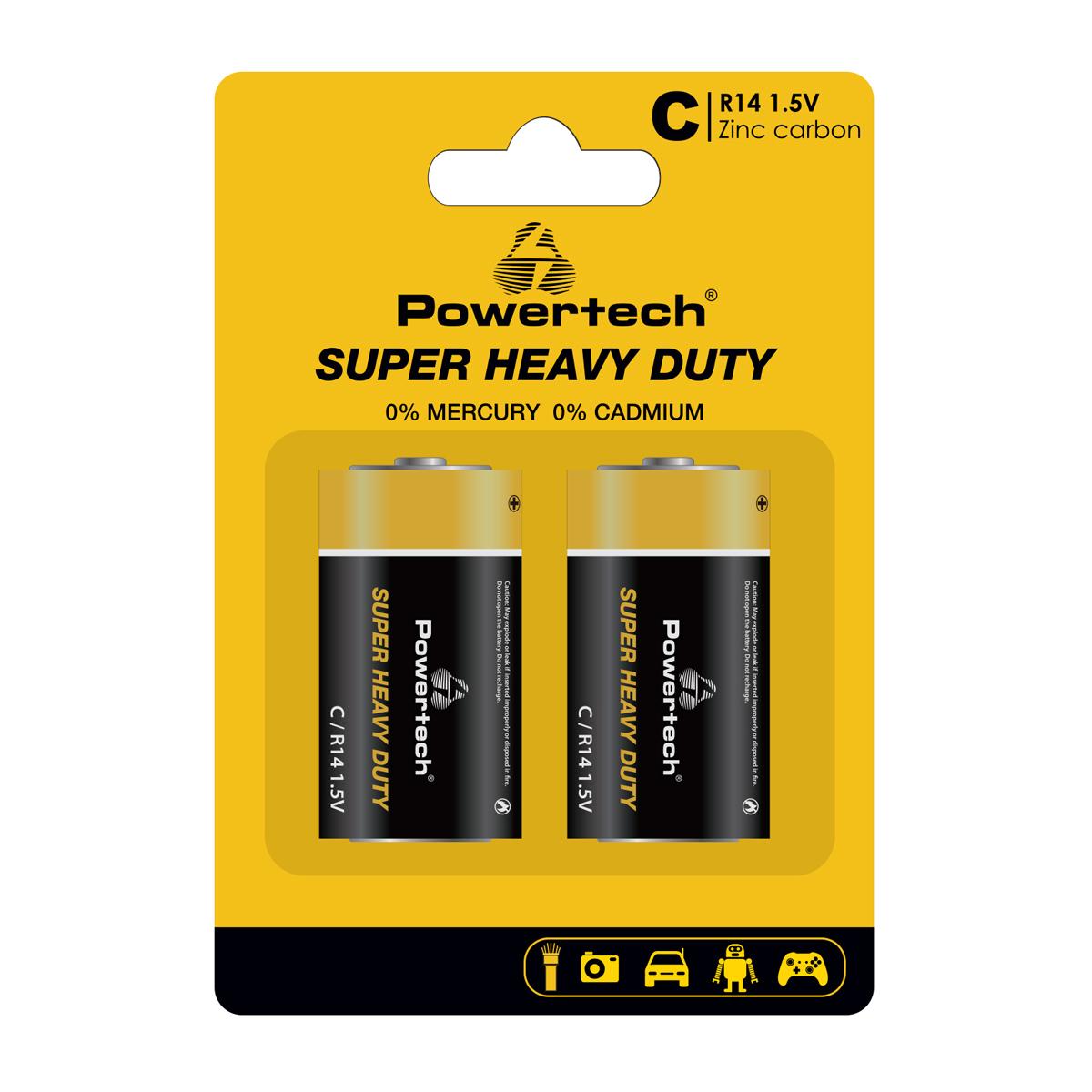 POWERTECH μπαταρίες Zinc Carbon Super Heavy Duty PT-1221, R14 1.5V, 2τμχ | eLabstore.gr POWERTECH μπαταρίες Zinc Carbon Super Heavy Duty PT-1221, R14 1.5V, 2τμχ | Μπαταρίες | elabstore.gr