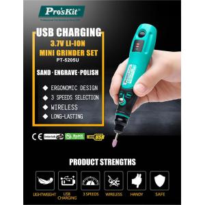 PROSKIT περιστροφικό πολυεργαλείο PT-5205U, 3.7V, 600mah, έως 15000rpm | Εργαλεία | elabstore.gr
