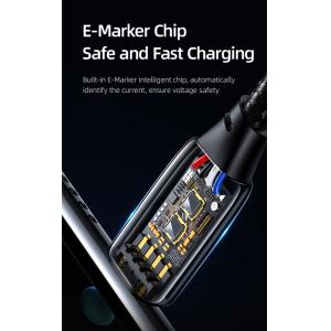 USAMS καλώδιο USB-C σε USB-C US-SJ580, 240W PD 3.1, 480Mbps, 1.2m, μαύρο | Καλώδια - Αντάπτορες | elabstore.gr