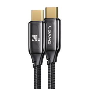 USAMS καλώδιο USB-C σε USB-C US-SJ580, 240W PD 3.1, 480Mbps, 1.2m, μαύρο | Καλώδια - Αντάπτορες | elabstore.gr