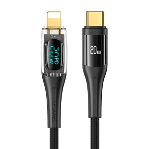 USAMS καλώδιο Lightning σε USB-C US-SJ588, 20W, 480Mbps, 1.2m, μαύρο | Καλώδια - Αντάπτορες | elabstore.gr