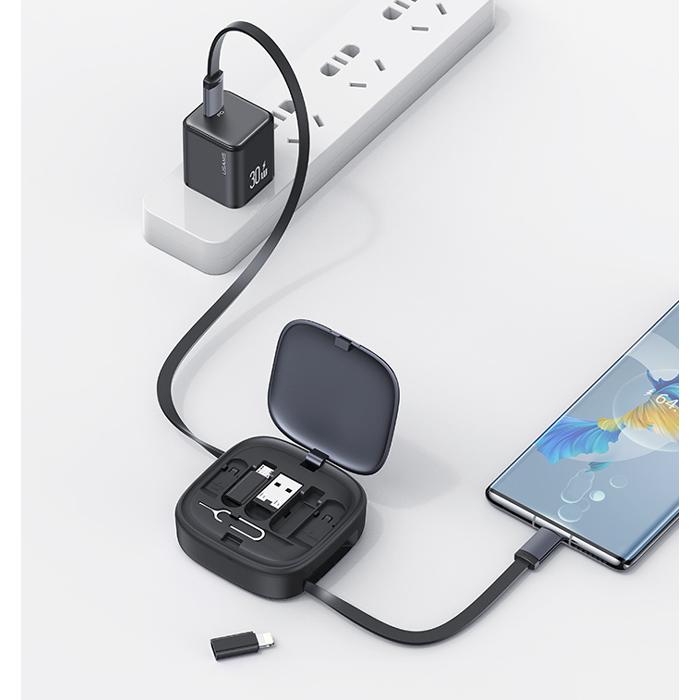 USAMS καλώδιο USB-C με 3x αντάπτορες & θήκη US-SJ650, 60W, 1m, μαύρο | eLabstore.gr USAMS καλώδιο USB-C με 3x αντάπτορες & θήκη US-SJ650, 60W, 1m, μαύρο | Καλώδια - Αντάπτορες | elabstore.gr