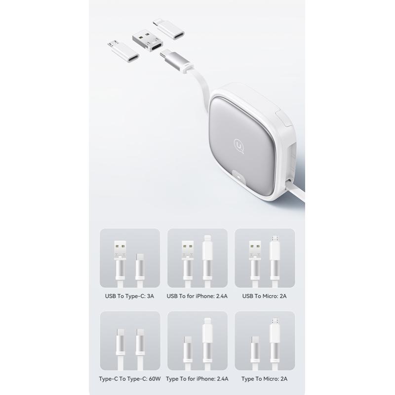 USAMS καλώδιο USB-C με 3x αντάπτορες & θήκη US-SJ650, 60W, 1m, μωβ | eLabstore.gr USAMS καλώδιο USB-C με 3x αντάπτορες & θήκη US-SJ650, 60W, 1m, μωβ | Καλώδια - Αντάπτορες | elabstore.gr