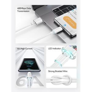 USAMS καλώδιο USB-C σε USB US-SJ658, 66W, 480Mbps, 1.2m, λευκό | Καλώδια - Αντάπτορες | elabstore.gr