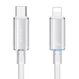 USAMS καλώδιο Lightning σε USB-C US-SJ659, 30W, 480Mbps, 1.2m, λευκό | Καλώδια - Αντάπτορες | elabstore.gr