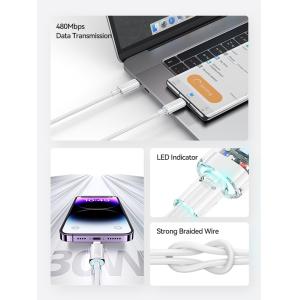 USAMS καλώδιο Lightning σε USB-C US-SJ659, 30W, 480Mbps, 1.2m, μπλε | Καλώδια - Αντάπτορες | elabstore.gr