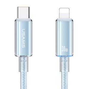 USAMS καλώδιο Lightning σε USB-C US-SJ659, 30W, 480Mbps, 1.2m, μπλε | Καλώδια - Αντάπτορες | elabstore.gr