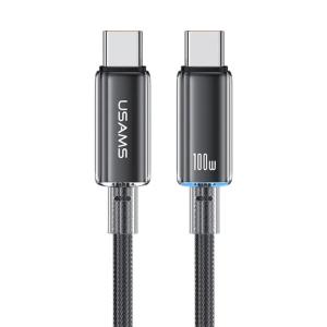 USAMS καλώδιο USB-C σε USB-C US-SJ660, 100W, 480Mbps, 1.2m, μαύρο | Καλώδια - Αντάπτορες | elabstore.gr