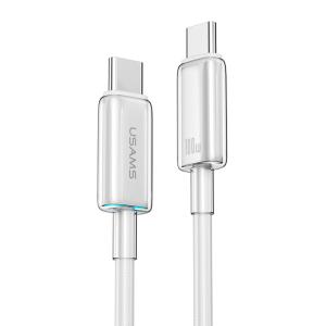 USAMS καλώδιο USB-C σε USB-C US-SJ660, 100W, 480Mbps, 1.2m, λευκό | Καλώδια - Αντάπτορες | elabstore.gr