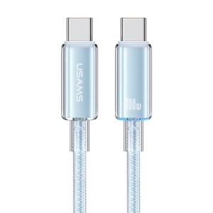 USAMS καλώδιο USB-C σε USB-C US-SJ660, 100W, 480Mbps, 1.2m, μπλε | Καλώδια - Αντάπτορες | elabstore.gr