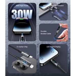 USAMS καλώδιο Lightning σε USB-C US-SJ672, 30W, 480Mbps, 1.2m, μαύρο | Καλώδια - Αντάπτορες | elabstore.gr