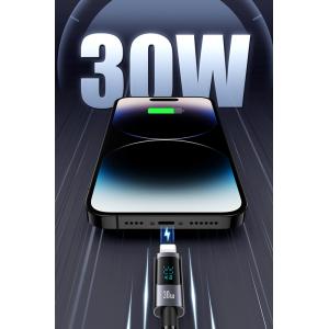 USAMS καλώδιο Lightning σε USB-C US-SJ672, 30W, 480Mbps, 1.2m, μαύρο | Καλώδια - Αντάπτορες | elabstore.gr