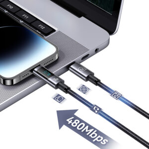 USAMS καλώδιο Lightning σε USB-C US-SJ672, 30W, 480Mbps, 1.2m, μαύρο | Καλώδια - Αντάπτορες | elabstore.gr