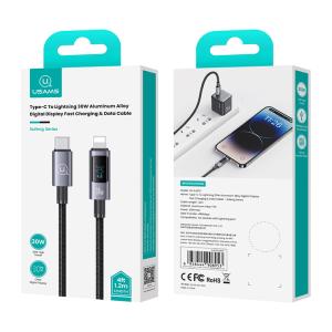 USAMS καλώδιο Lightning σε USB-C US-SJ672, 30W, 480Mbps, 1.2m, μαύρο | Καλώδια - Αντάπτορες | elabstore.gr