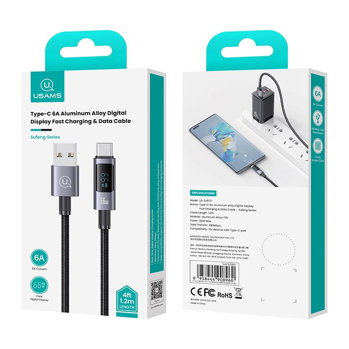 USAMS καλώδιο USB-C σε USB US-SJ673, 66W, 480Mbps, 1.2m, μαύρο | eLabstore.gr USAMS καλώδιο USB-C σε USB US-SJ673, 66W, 480Mbps, 1.2m, μαύρο | Καλώδια - Αντάπτορες | elabstore.gr