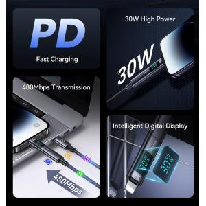 USAMS αντάπτορας Lightning σε USB-C US-SJ681 με οθόνη, 30W, γκρι | eLabstore.gr USAMS αντάπτορας Lightning σε USB-C US-SJ681 με οθόνη, 30W, γκρι | Καλώδια - Αντάπτορες | elabstore.gr