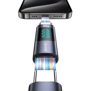 USAMS αντάπτορας USB-C US-SJ682 με οθόνη, 100W, γκρι | eLabstore.gr USAMS αντάπτορας USB-C US-SJ682 με οθόνη, 100W, γκρι | Καλώδια - Αντάπτορες | elabstore.gr