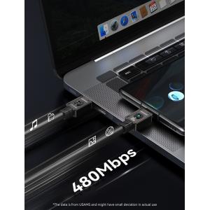 USAMS καλώδιο USB-C σε USB-C US-SJ684, 100W, 480Mbps, 1.2m, μαύρο | Καλώδια - Αντάπτορες | elabstore.gr