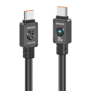 USAMS καλώδιο USB-C σε USB-C US-SJ684, 100W, 480Mbps, 1.2m, μαύρο | Καλώδια - Αντάπτορες | elabstore.gr