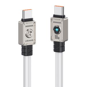 USAMS καλώδιο USB-C σε USB-C US-SJ684, 100W, 480Mbps, 1.2m, λευκό | Καλώδια - Αντάπτορες | elabstore.gr