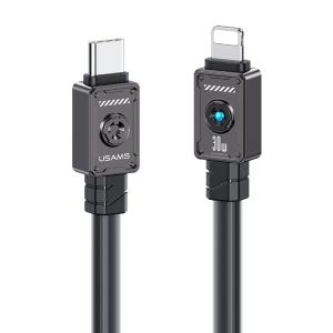 USAMS καλώδιο Lightning σε USB-C US-SJ685, 30W, 480Mbps, 1.2m, μαύρο | Καλώδια - Αντάπτορες | elabstore.gr