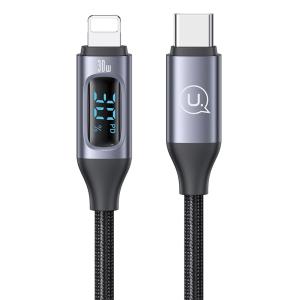 USAMS καλώδιο Lightning σε USB-C US-SJ687, 30W, 480Mbps, 1.2m, μαύρο | Καλώδια - Αντάπτορες | elabstore.gr