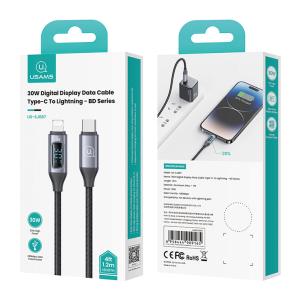 USAMS καλώδιο Lightning σε USB-C US-SJ687, 30W, 480Mbps, 1.2m, μαύρο | eLabstore.gr USAMS καλώδιο Lightning σε USB-C US-SJ687, 30W, 480Mbps, 1.2m, μαύρο | Καλώδια - Αντάπτορες | elabstore.gr