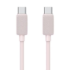 USAMS καλώδιο USB-C σε USB-C US-SJ691, 60W, 480Mbps, 1m, ροζ | Καλώδια - Αντάπτορες | elabstore.gr