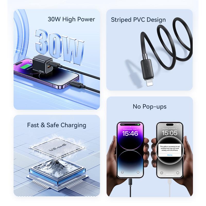 USAMS καλώδιο Lightning σε USB-C US-SJ692, 30W, 480Mbps, 1m, μαύρο | eLabstore.gr USAMS καλώδιο Lightning σε USB-C US-SJ692, 30W, 480Mbps, 1m, μαύρο | Καλώδια - Αντάπτορες | elabstore.gr