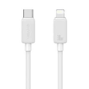 USAMS καλώδιο Lightning σε USB-C US-SJ692, 30W, 480Mbps, 1m, λευκό | Καλώδια - Αντάπτορες | elabstore.gr
