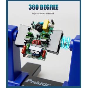 PROSKIT βάση στήριξης πλακέτας SN-390 για συγκόλληση, 360°, μαύρη | eLabstore.gr