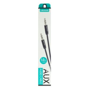 USAMS καλώδιο ήχου 3.5mm YP-01, AUX, 1m, μαύρο | Καλώδια - Αντάπτορες | elabstore.gr