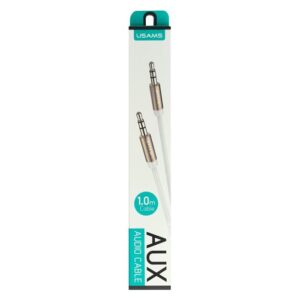 USAMS καλώδιο ήχου 3.5mm YP-01, AUX, 1m, λευκό | Καλώδια - Αντάπτορες | elabstore.gr