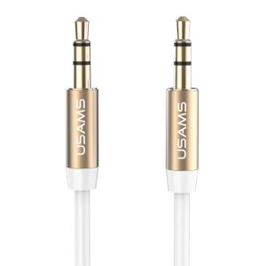 USAMS καλώδιο ήχου 3.5mm YP-01, AUX, 1m, λευκό | Καλώδια - Αντάπτορες | elabstore.gr