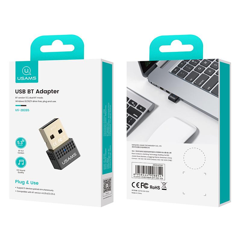 USAMS USB αντάπτορας Bluetooth 5.3 US-ZB285, μαύρος | eLabstore.gr USAMS USB αντάπτορας Bluetooth 5.3 US-ZB285, μαύρος | Δικτυακά | elabstore.gr