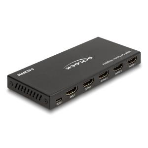 DELOCK HDMI splitter 18652 με downscaler πλήκτρο, 4 σε 1, 4K/60Hz, μαύρο | Καλώδια - Αντάπτορες | elabstore.gr