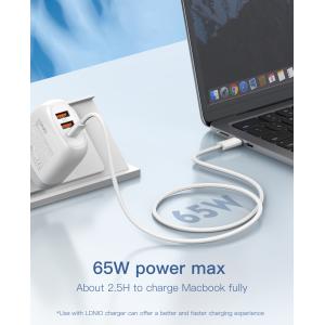 LDNIO καλώδιο USB-C LC901C, 65W PD, 480Mbps, 1m, λευκό | eLabstore.gr LDNIO καλώδιο USB-C LC901C, 65W PD, 480Mbps, 1m, λευκό | Καλώδια - Αντάπτορες | elabstore.gr