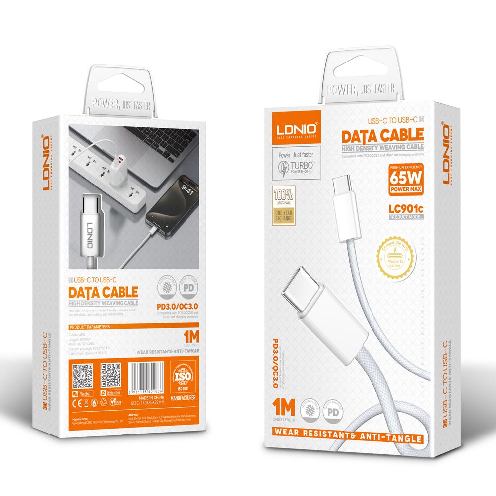 LDNIO καλώδιο USB-C LC901C, 65W PD, 480Mbps, 1m, λευκό | eLabstore.gr LDNIO καλώδιο USB-C LC901C, 65W PD, 480Mbps, 1m, λευκό - Image 6