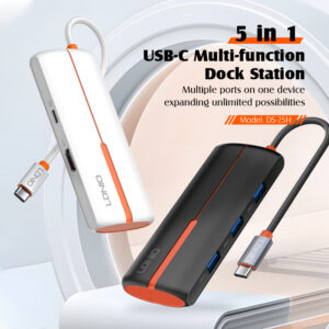 LDNIO docking station DS-25H, 5 θυρών, USB-C σύνδεση, 4K, 100W PD, μαύρο | Συνοδευτικά PC | elabstore.gr
