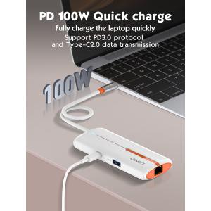 LDNIO docking station DS-26U, 6 θυρών, USB-C σύνδεση, 4K, 100W PD, λευκό | Συνοδευτικά PC | elabstore.gr
