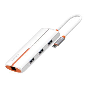 LDNIO docking station DS-26U, 6 θυρών, USB-C σύνδεση, 4K, 100W PD, λευκό | Συνοδευτικά PC | elabstore.gr