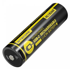 NITECORE επαναφορτιζόμενη μπαταρία τύπου 18650 NL1826R, 2600mAh, USB-C | Μπαταρίες | elabstore.gr