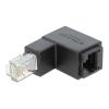 DELOCK αντάπτορας RJ45 86423, CAT 6 UTP, γωνιακός 90°, μαύρος | Καλώδια - Αντάπτορες | elabstore.gr