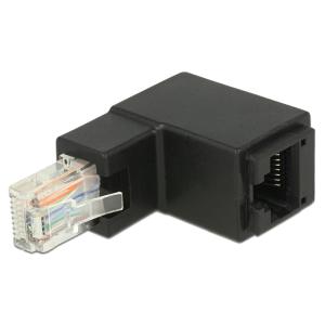 DELOCK αντάπτορας RJ45 86424, CAT 6 UTP, γωνιακός 90°, μαύρος | Καλώδια - Αντάπτορες | elabstore.gr