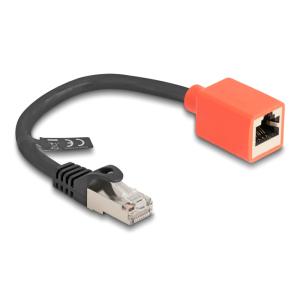 DELOCK αντάπτορας RJ45 88197, CAT 6A S/FTP, 20cm, μαύρος | Καλώδια - Αντάπτορες | elabstore.gr