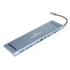 POWERTECH docking station BYL-2003U2, 12 θυρών, βάση laptop, USB-C, γκρι | Συνοδευτικά PC | elabstore.gr