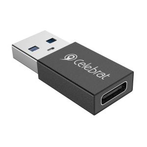 CELEBRAT αντάπτορας USB 3.0 σε USB-C CA-01, 3A, 5Gbps, μαύρος | Καλώδια - Αντάπτορες | elabstore.gr