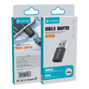 CELEBRAT αντάπτορας USB 3.0 σε USB-C CA-01, 3A, 5Gbps, μαύρος | eLabstore.gr